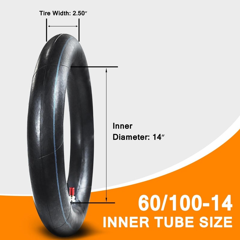 HOLATO Front 60/100-14 2.50-14 Inner Tube for 110cc 125cc CRF70 CRF110 XR70 KLX110 TTR90 PW80 RM60 RM65 TaoTao DB14 SSR Apollo Coolster Dirt Pit Bike Motorcycle Off Road Motocross Heavy Duty 1 Pack - Image 3